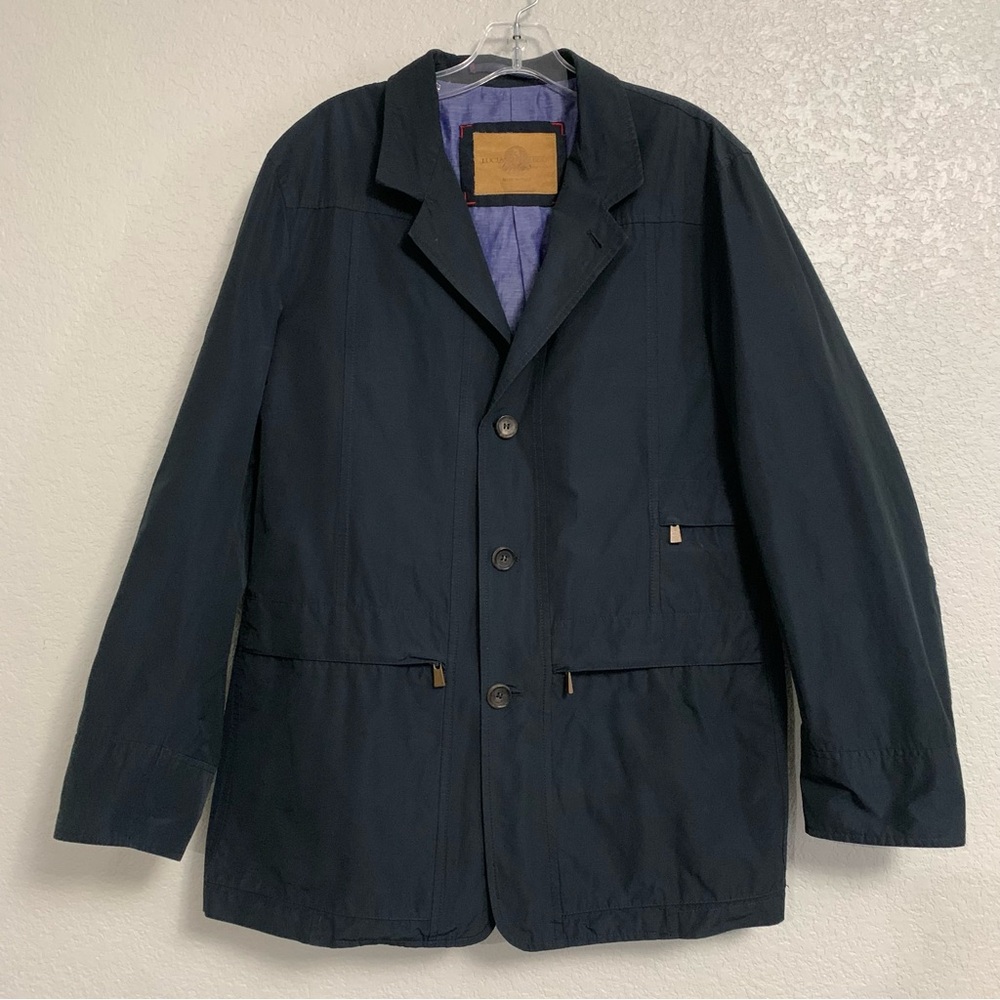 Luciano Barbera Car Coat Jacket EU50 US40 Utility Lightweight Midnight